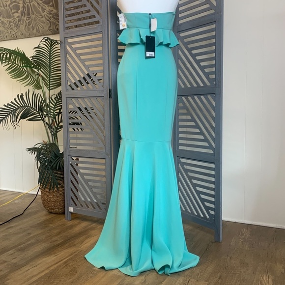 NEW LIKELY Eden Sea Breeze Dress 6 Party Event Formal Gown Mermaid Tiny Flaw - Picture 6 of 16